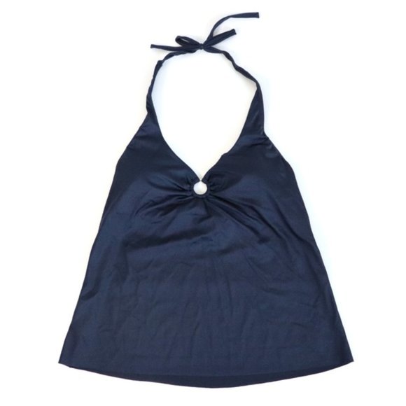 Tahari | Ring Front Halter Solid Tankini Swim Top - Picture 3 of 11